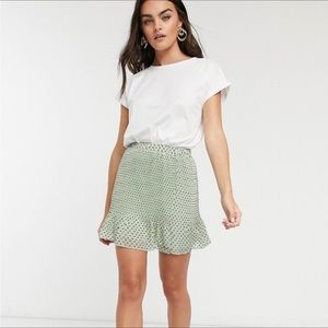Mint Green Polka Dot mini skirt